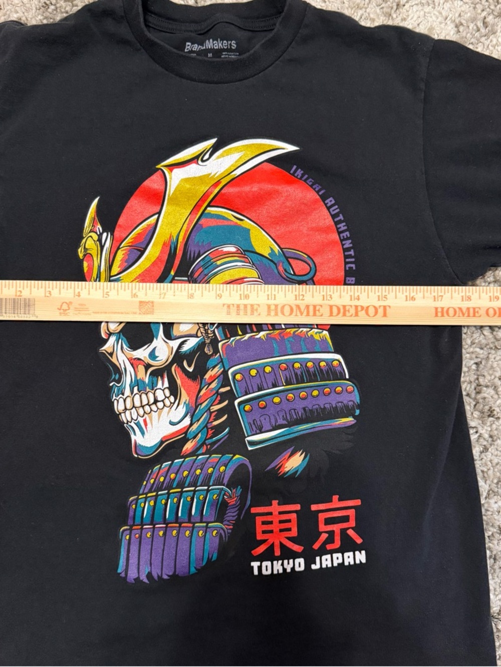 Ikigai Authentic BrandMakers Tokyo Japan Samurai Skull Graphic Tee - Size M - Picture 6 of 8